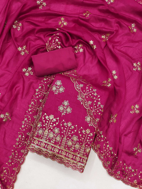 LeeliPeeri Designer Embroidered Unstitched Dress Material