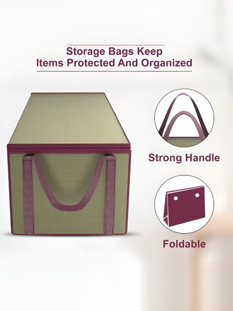 Aura Beige Set of 1 Foldable Underbed Storage Bag Clothes Organisers - Image 5