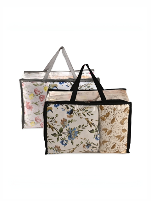 Aura Transparent Black & Grey 2 Pcs Waterproof Multipurpose Clothe Storage Bag Organisers