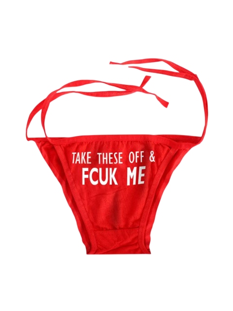 exciting Lives Printed Low-rise Bikini Briefs 1745b-Red