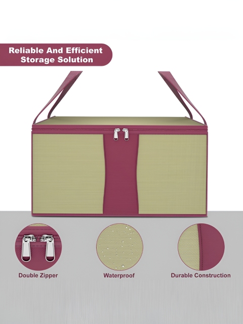 Aura Beige Set of 1 Foldable Underbed Storage Bag Clothes Organisers - Image 4