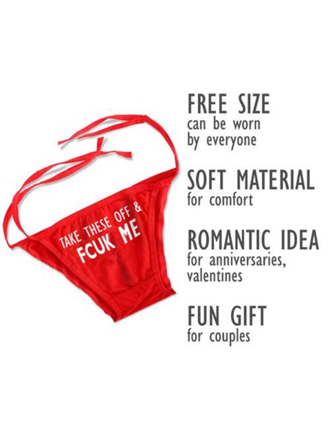 exciting Lives Printed Low-rise Bikini Briefs 1745b-Red - Image 3