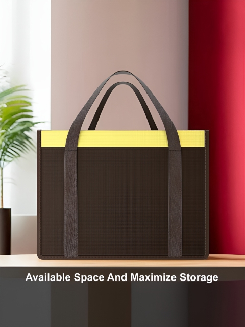 Aura Brown & Yellow 2 Pieces Multi-Utility Waterproof Cloth Storage Organisers - Image 2