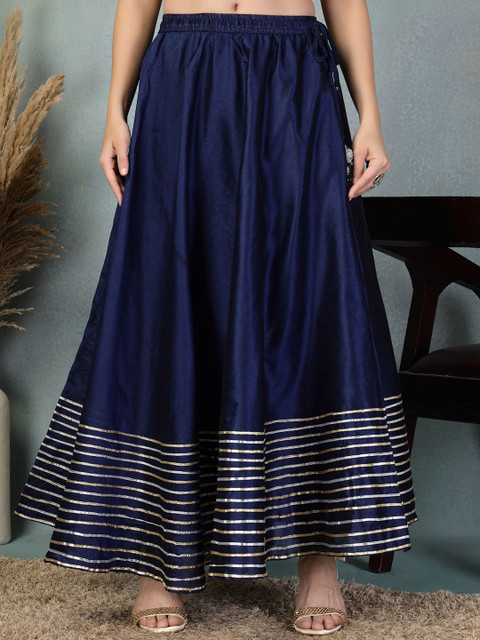 Moda Rapido Women Gotta Patti Flared Maxi Skirt