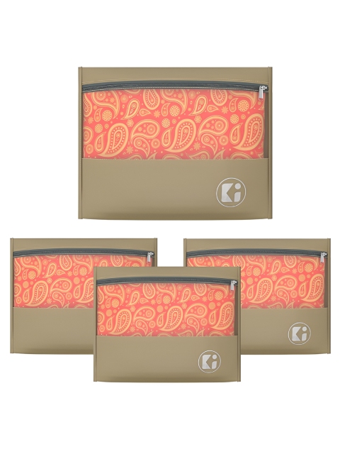 Aura Brown Set of 4 Parachute Waterproof Saree Cover & Travel Storage Bag Organisers