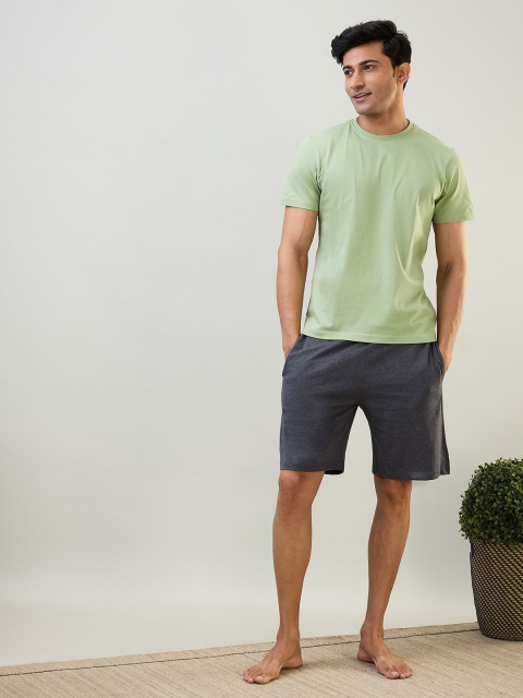 SleepZ by Raymond Round Neck Pure Cotton T-Shirt With Shorts