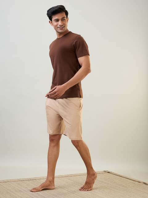 SleepZ by Raymond Round Neck Pure Cotton T-Shirt With Shorts