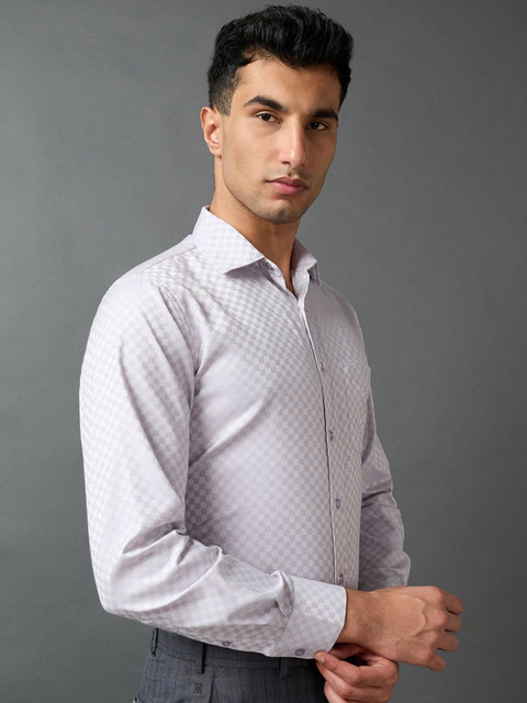 Daniel Hechter Men Textured Spread Collar Cotton Formal Shirt - Image 3