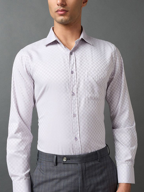 Daniel Hechter Men Textured Spread Collar Cotton Formal Shirt - Image 2