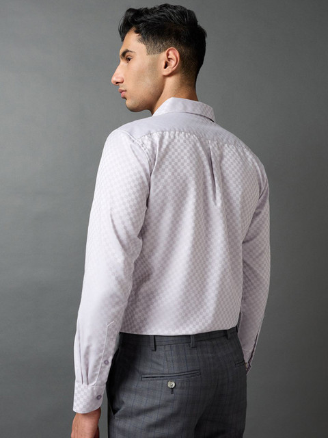 Daniel Hechter Men Textured Spread Collar Cotton Formal Shirt - Image 4