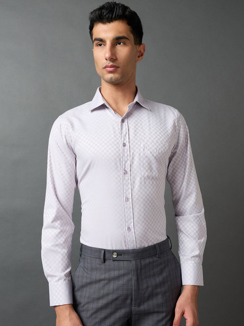 Daniel Hechter Men Textured Spread Collar Cotton Formal Shirt