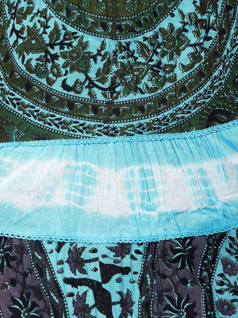 Exotic India Batik-Dyed Midi Skirt with Printed Flowers - Image 7