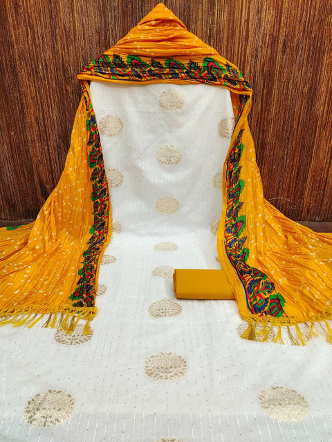 LeeliPeeri Designer Woven Design Unstitched Dress Material - Image 3