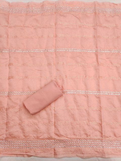 LeeliPeeri DesignerChanderi Silk Embroidery Work Unstitched Dress Material - Image 4