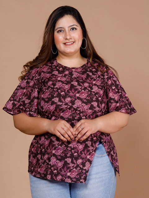 Doriyaan Women Floral Printed Flared Sleeves Pure Cotton Kurti
