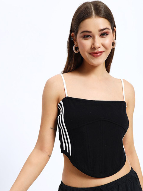 Sugercandy Women Side Striped Crop Corset