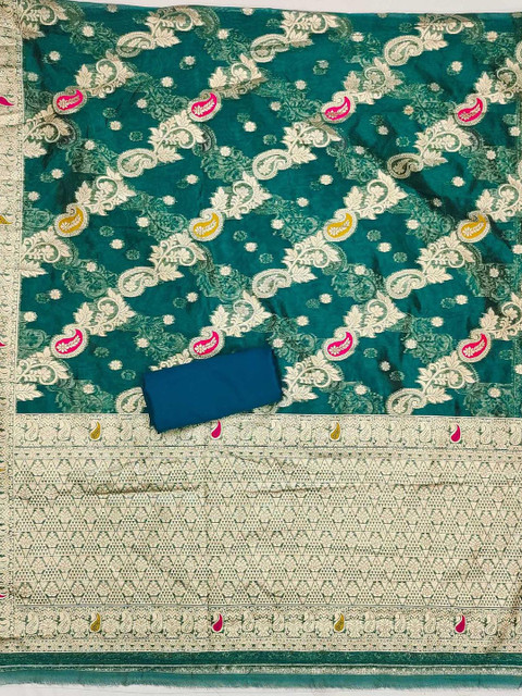 LeeliPeeri Designer Organza Jacquard Unstitched Dress Material - Image 4