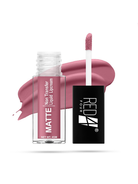 RED 4 Non Transfer Smudge Proof Matte Liquid Lipstick - 4 g - Rose Punch - 101