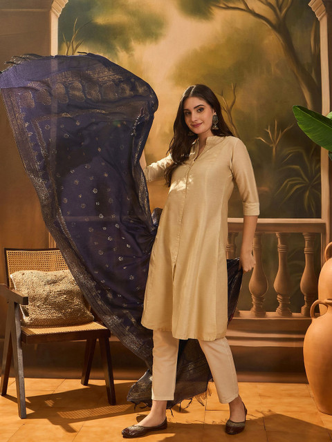 Sangria Ethnic Motifs Woven Design Pure Cotton Jacquard Dupatta