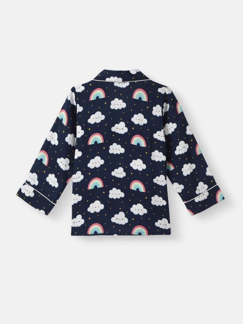 Nauti Nati Boys Clouds and Rainbow Print Shirt and Pyjama Night suits - Image 4