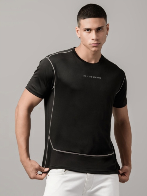 HRX by Hrithik Roshan Men Black Solid T-shirt