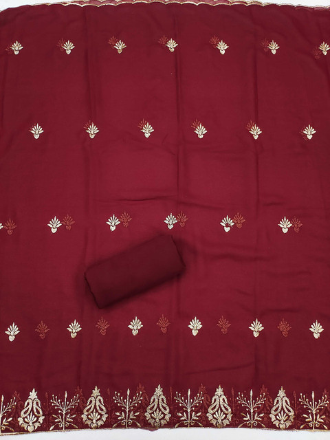 LeeliPeeri Designer Ethnic Motifs Embroidered Stones Work Unstitched Dress Material - Image 4