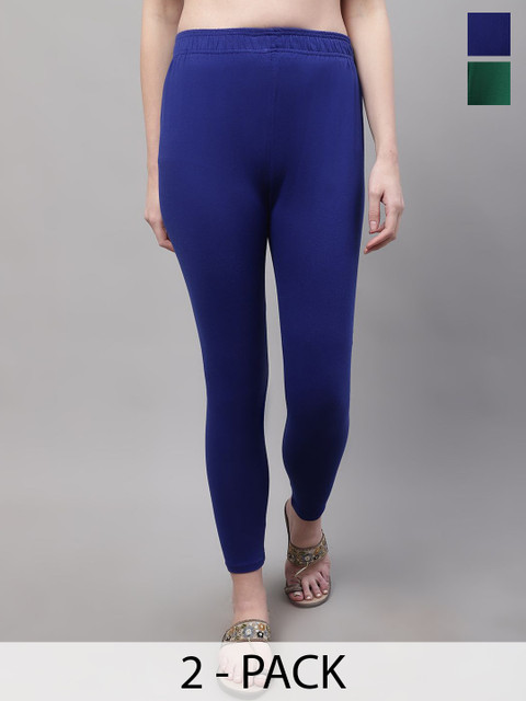 Valles365 by S.C. Pack Of 2 Cotton Ankle Length Leggings