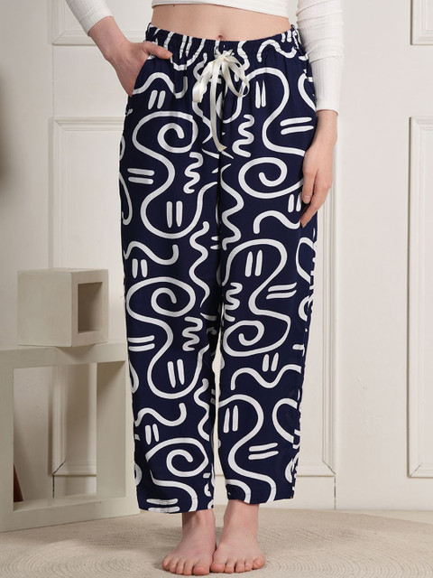 Style Shoes Women Printed Mid-Rise Lounge Pants