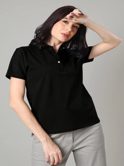 Shiv traders collection Women Polo Collar Extended Sleeves T-shirt