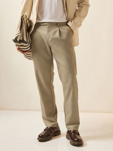 THE BEAR HOUSE Men Pleated Formal Trousers