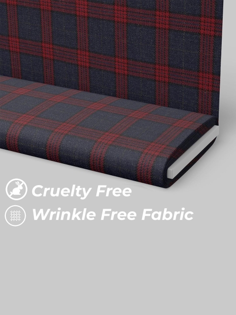 Bigreams Men Unstitched Checked Suit Clothing Fabric - Image 5