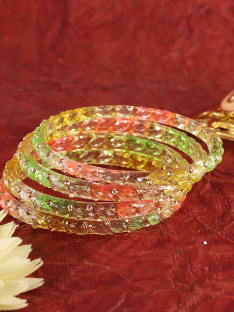 NMII Set Of 4 Crystal Studded Bangles