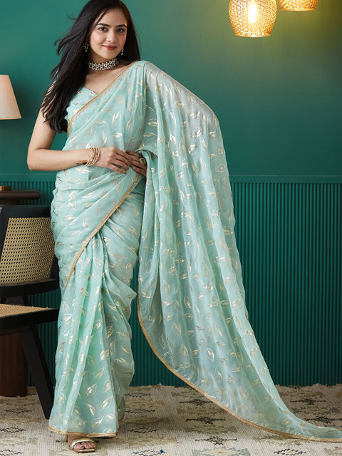 RACHNA Floral Embroidered Organza Ready to Wear Saree