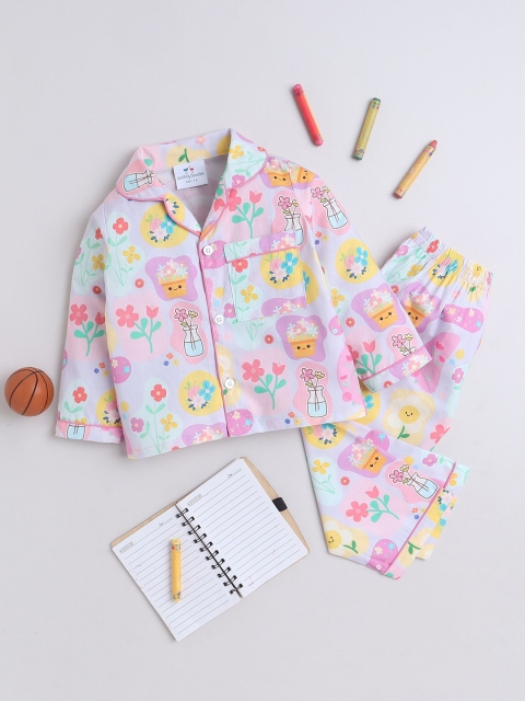 Knitting Doodles Unisex Kids Printed Night suit