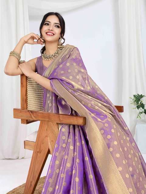 TASRIKA Woven Design Zari Tissue Saree