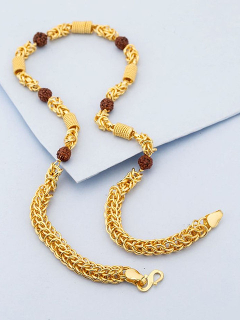SANAA CREATIONS Gold-Plated Rudraksha Statement Necklace