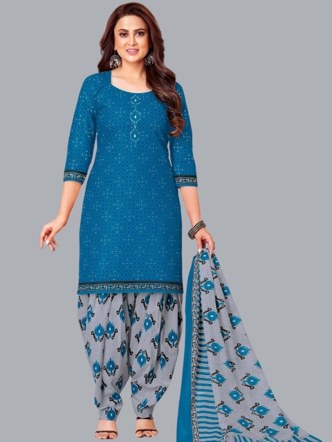shree jeenmata collection Geometric Printed Pure Cotton Unstitched Dress Material