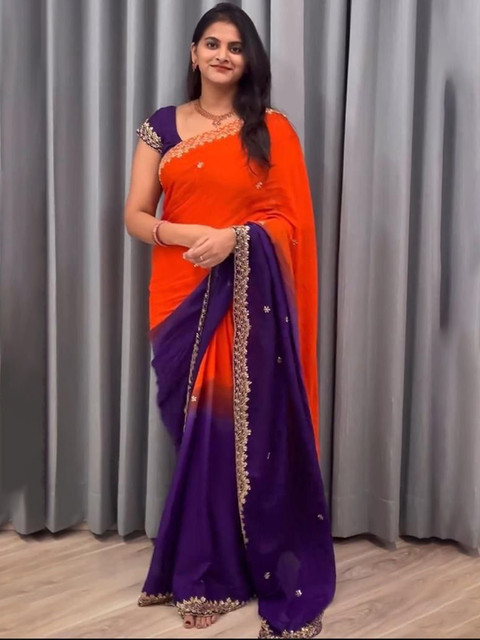 HERE&NOW Embellished Sequinned Saree