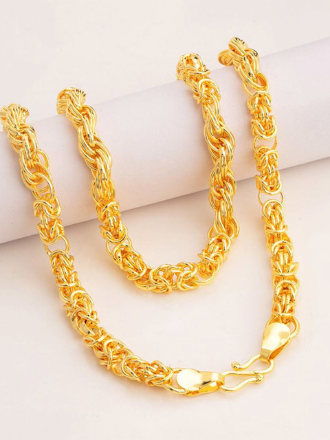 SANAA CREATIONS Unisex Gold-Plated Statement Antique Chain