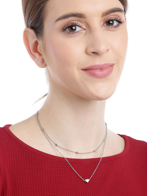 YouBella Silver-Plated Layered Chain