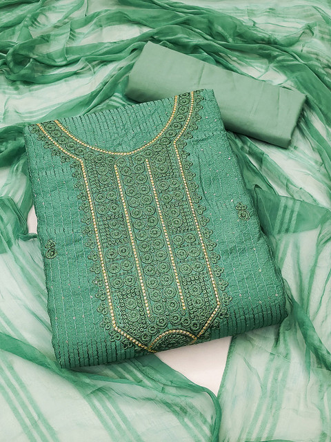 HERE&NOW Floral Embroidered Unstitched Dress Material