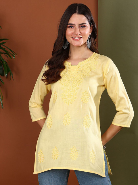 TOP N THREAD Ethnic Motifs Embroidered Chikankari Chikankari Kurti