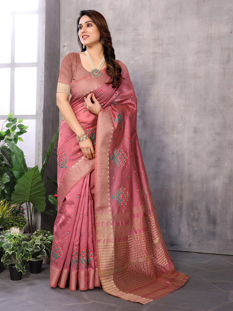 Moda Rapido Floral Embroidered Kanjeevaram Saree