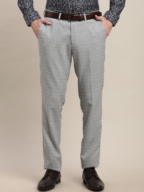 Turtle Men Checked Tailored Slim Fit Trousers