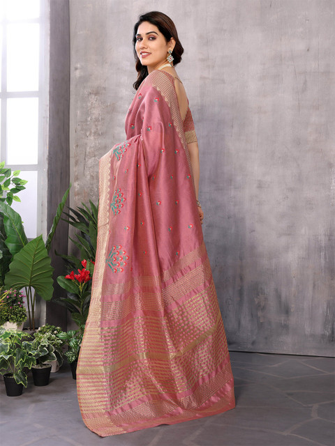 Moda Rapido Floral Embroidered Kanjeevaram Saree - Image 3