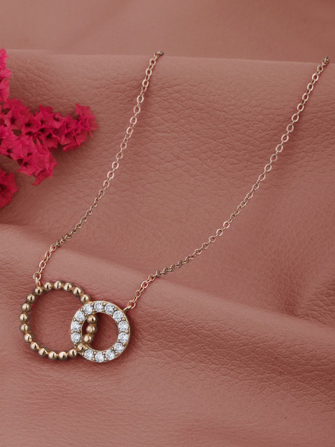 Carlton London 18kt Rose Gold Plated CZ Necklace