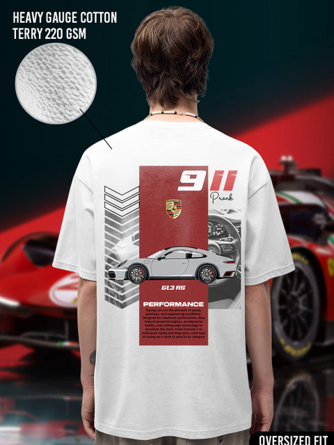 PRONK Men Graphic Printed Oversized Round Neck T-shirt