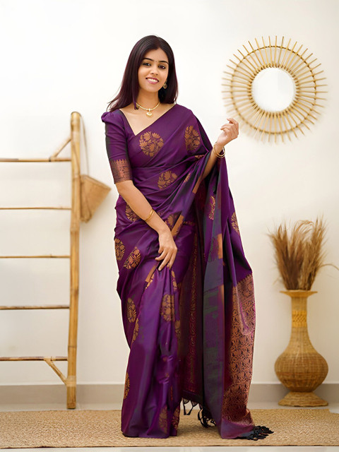 Moda Rapido Ethnic Motifs Zari Silk Blend Banarasi Saree