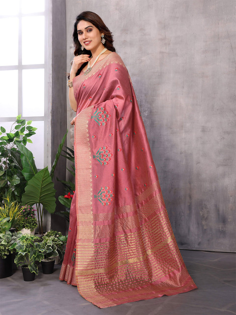 Moda Rapido Floral Embroidered Kanjeevaram Saree - Image 2