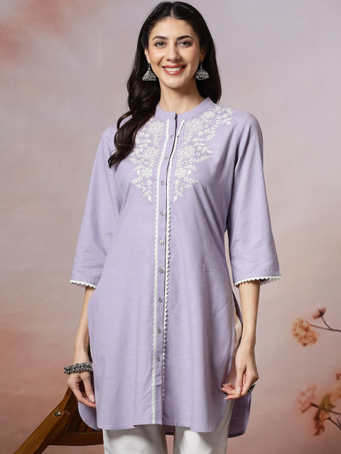 Nayam By Lakshita Women Floral Embroidered Regular Thread Work Co-Ord Set - Image 6